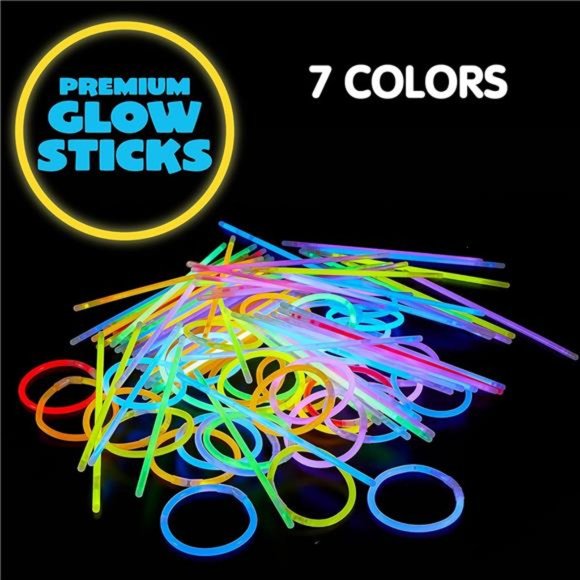 800 Pcs Bulk 8" Glowsticks Bracelets Necklaces, Glow in the Dark Neon Easter - Picture 6 of 7